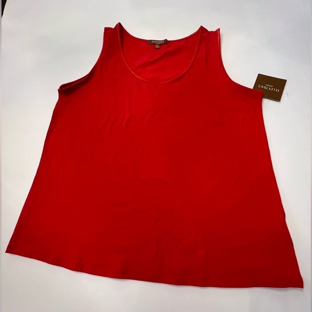 ELLEN TRACY SLEEVELESS TANK TOP ORANGE SIZE 1X. NWT